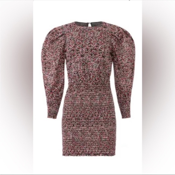 NWT Rebecca Minkoff Tabby Dress Printed Puff Sleeve Smocked Floral Summer Sz L - Picture 6 of 14